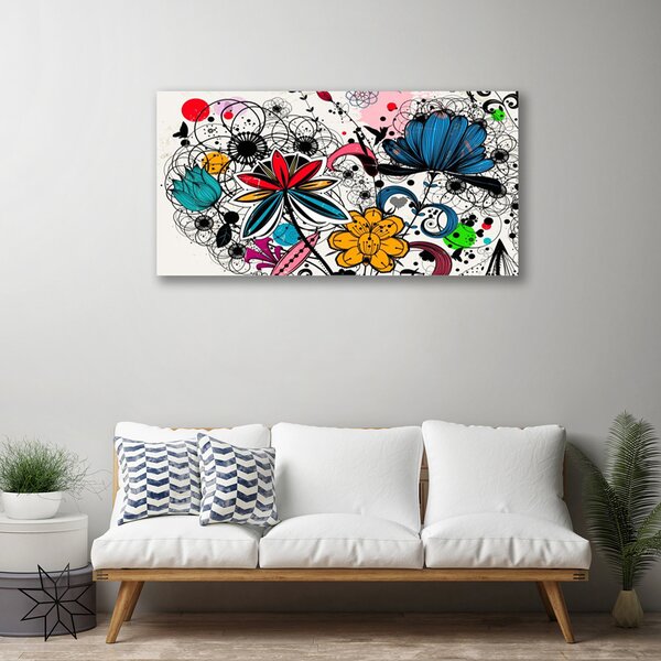 Stampa quadro su tela Grafica di astrazione 100x50 cm