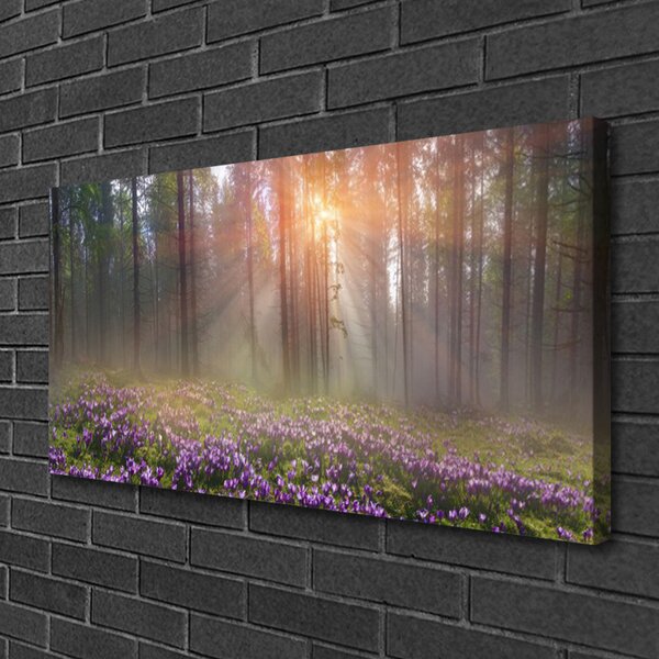 Quadro su tela Foresta. Fiori. Pianta. Natura 100x50 cm