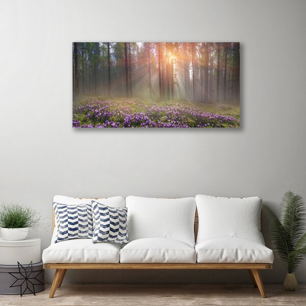 Quadro su tela Foresta. Fiori. Pianta. Natura 100x50 cm