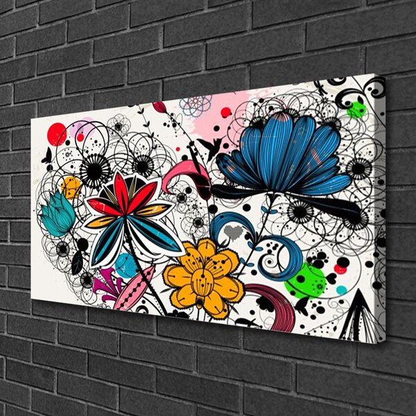 Stampa quadro su tela Grafica di astrazione 100x50 cm