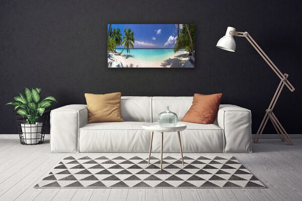 Quadro su tela Mare spiaggia Palma Paesaggio 100x50 cm