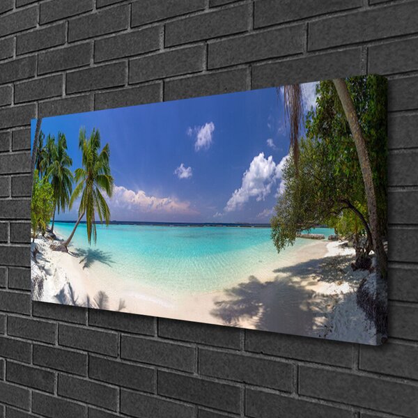 Quadro su tela Mare spiaggia Palma Paesaggio 100x50 cm