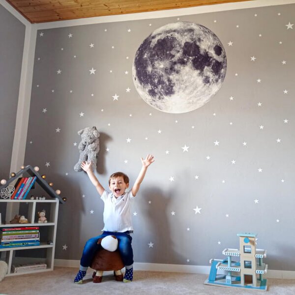 Adesivo da parete - Luna con stelle