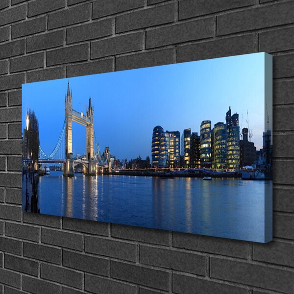 Quadro su tela Architettura della città del ponte 100x50 cm