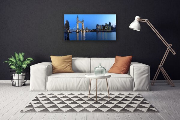 Quadro su tela Architettura della città del ponte 100x50 cm