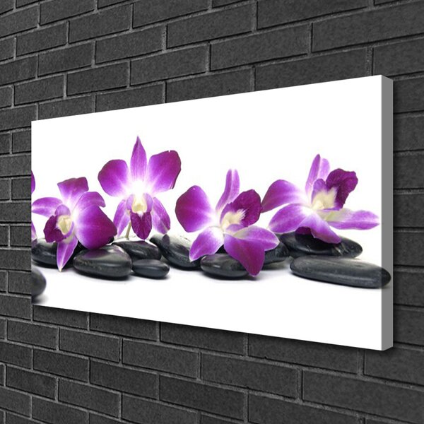 Quadro su tela Centro termale di fiori di orchidea 100x50 cm