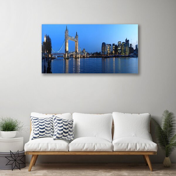 Quadro su tela Architettura della città del ponte 100x50 cm