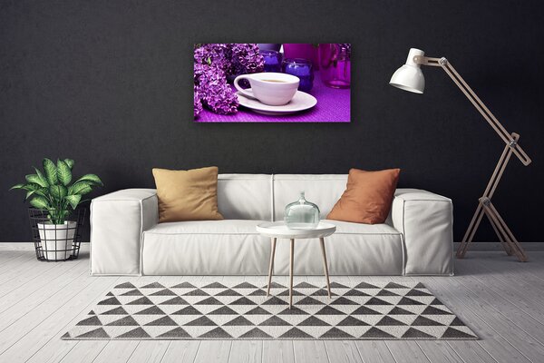 Quadro su tela Una tazza di fiori 100x50 cm
