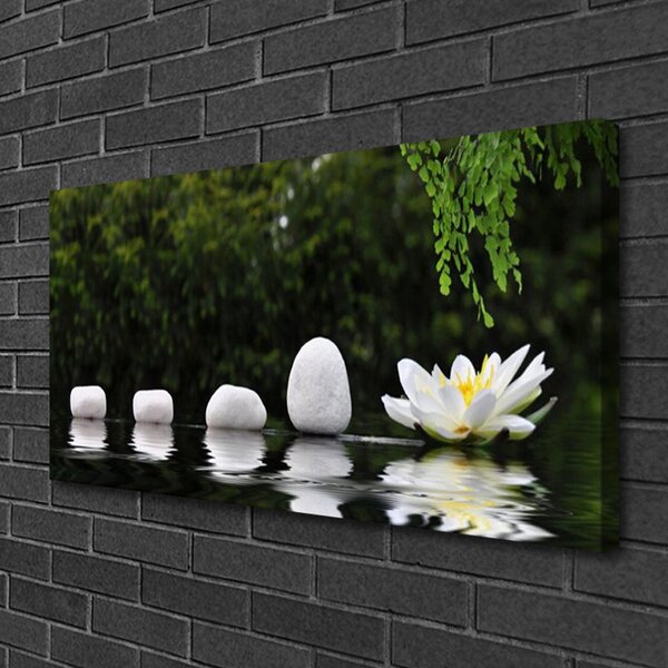 Quadro su tela Fiore di loto della ninfea 100x50 cm
