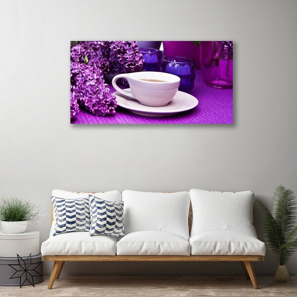Quadro su tela Una tazza di fiori 100x50 cm