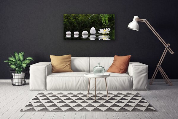 Quadro su tela Fiore di loto della ninfea 100x50 cm