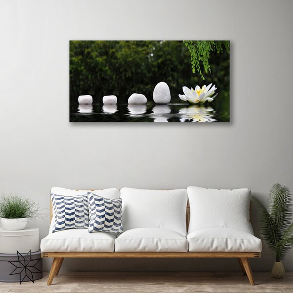 Quadro su tela Fiore di loto della ninfea 100x50 cm