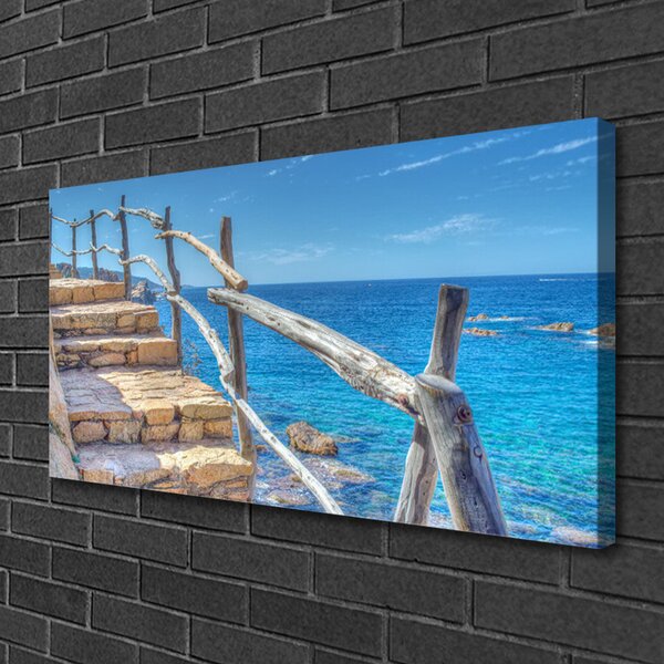 Quadro su tela Scala Architettura del mare 100x50 cm