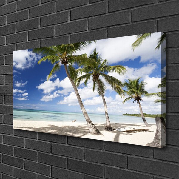 Quadro su tela Mare spiaggia Palma Paesaggio 100x50 cm