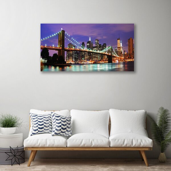 Quadro su tela Architettura della città del ponte 100x50 cm