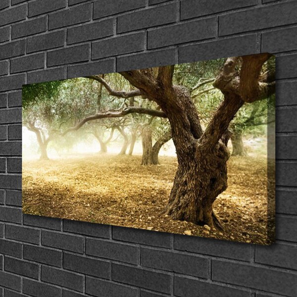 Stampa quadro su tela Albero dell'erba della natura 100x50 cm