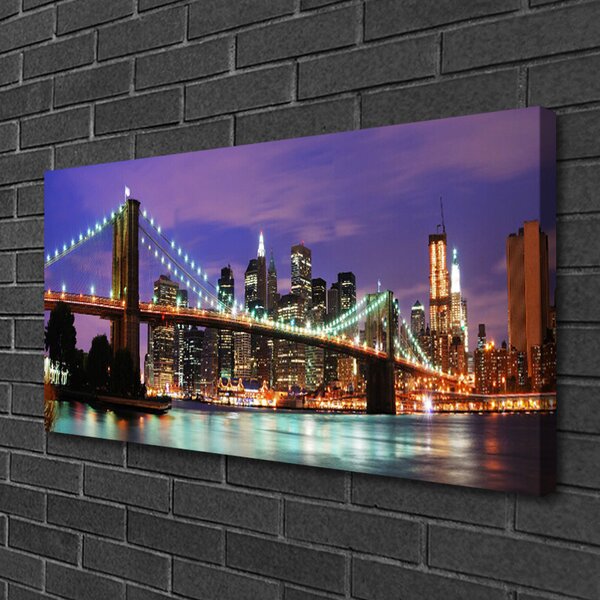 Quadro su tela Architettura della città del ponte 100x50 cm