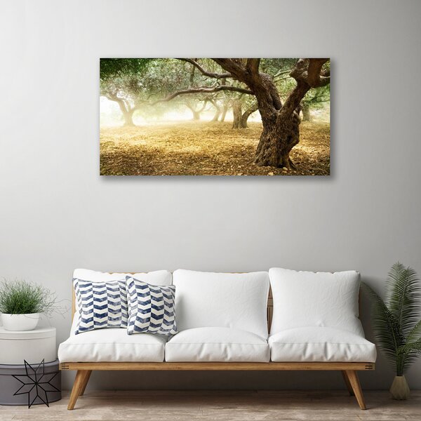 Stampa quadro su tela Albero dell'erba della natura 100x50 cm