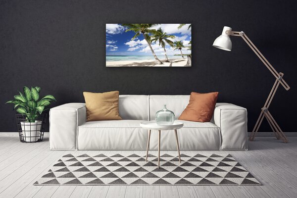 Quadro su tela Mare spiaggia Palma Paesaggio 100x50 cm
