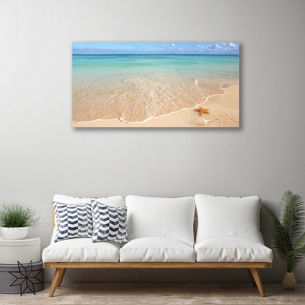 Quadro su tela Paesaggio della spiaggia delle stelle marine 100x50 cm