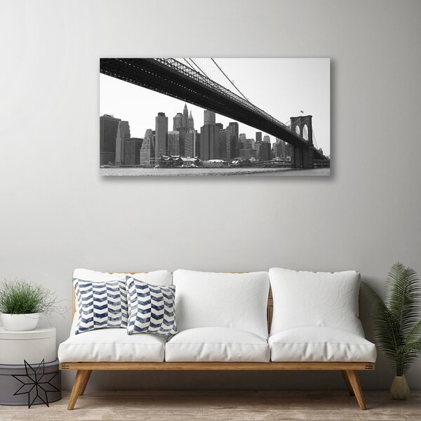 Quadro su tela Architettura della città del ponte 100x50 cm