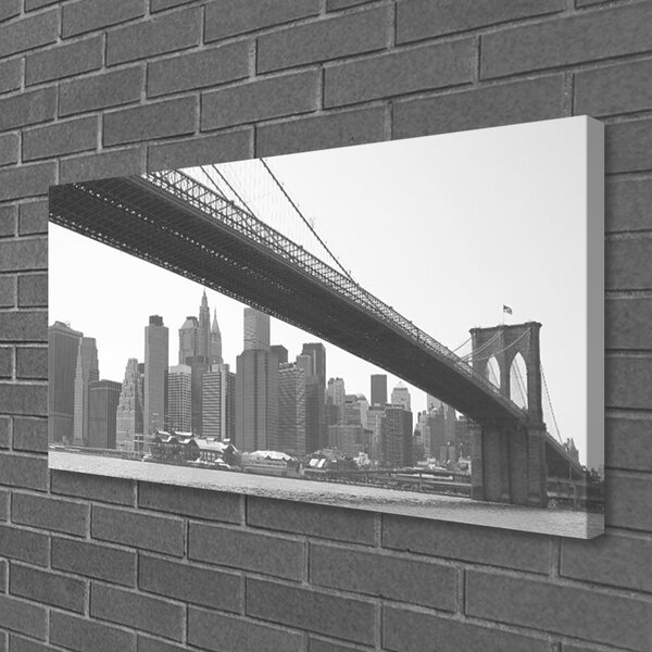Quadro su tela Architettura della città del ponte 100x50 cm