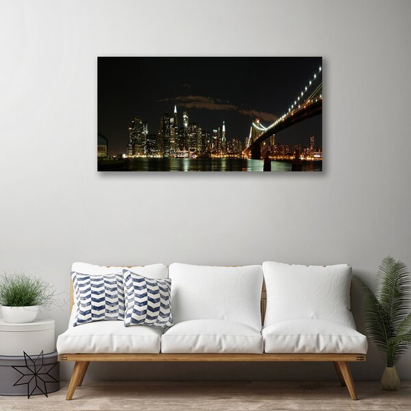 Quadro su tela Architettura della città del ponte 100x50 cm