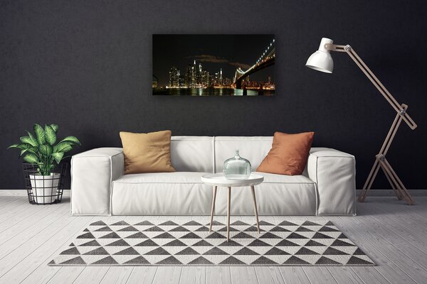 Quadro su tela Architettura della città del ponte 100x50 cm