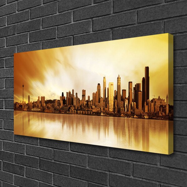 Quadro su tela Case di città 100x50 cm
