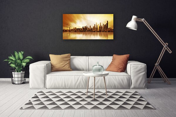 Quadro su tela Case di città 100x50 cm