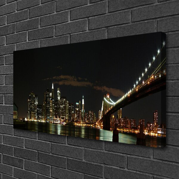 Quadro su tela Architettura della città del ponte 100x50 cm