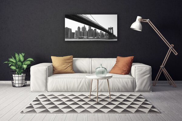 Quadro su tela Architettura della città del ponte 100x50 cm