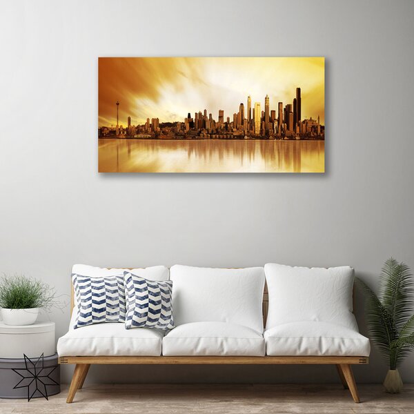 Quadro su tela Case di città 100x50 cm