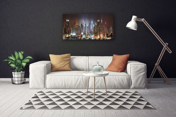 Quadro su tela Case di città 100x50 cm