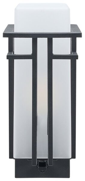 Lampada da parete per esterni Lampada da parete nera Applique Metallo Ferro Vetro Opaco con sensore di movimento Design moderno Patio Giardino Beliani