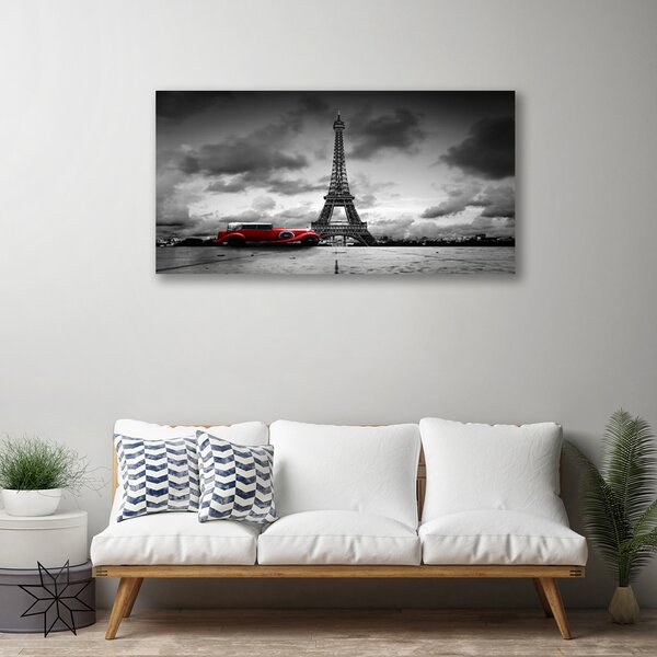 Stampa quadro su tela Architettura della torre Eiffel 100x50 cm