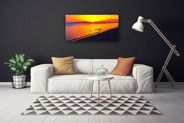 Quadro su tela Mare, sole, paesaggio da spiaggia 100x50 cm