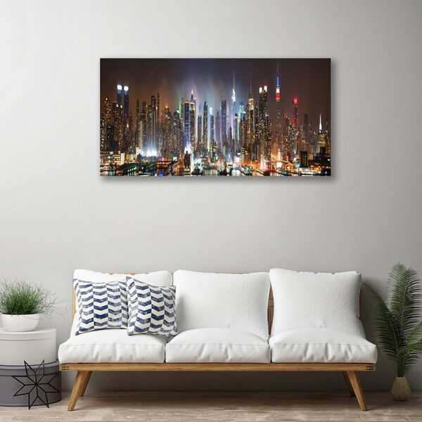 Quadro su tela Case di città 100x50 cm