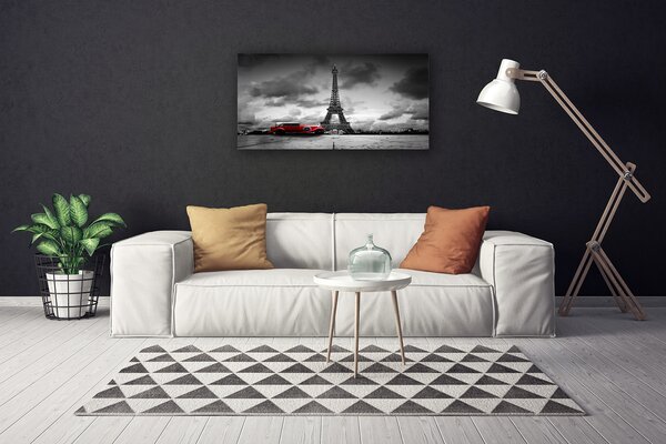 Stampa quadro su tela Architettura della torre Eiffel 100x50 cm