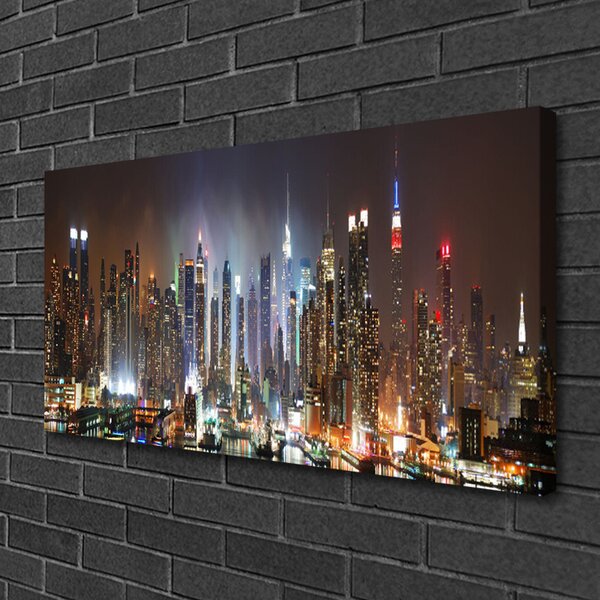 Quadro su tela Case di città 100x50 cm