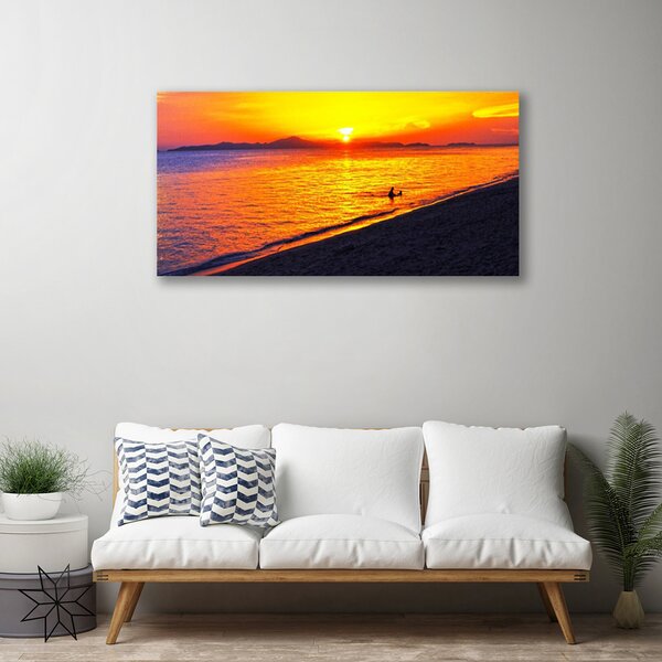 Quadro su tela Mare, sole, paesaggio da spiaggia 100x50 cm