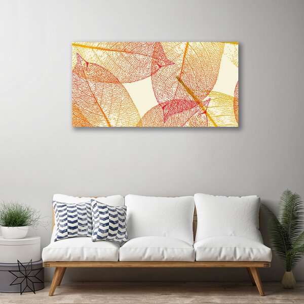 Quadro su tela Foglie di piante d'arte 100x50 cm