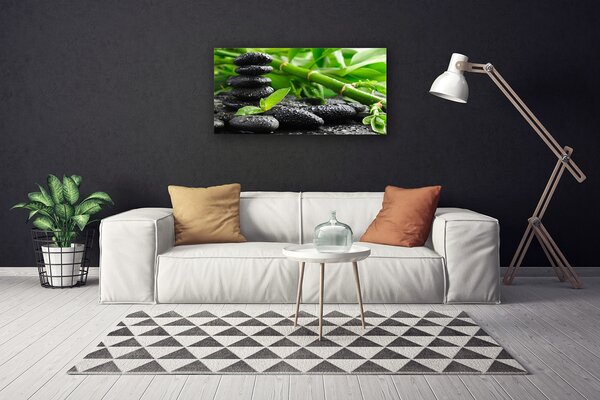 Quadro su tela Bambù I Gambi Della Pianta 100x50 cm