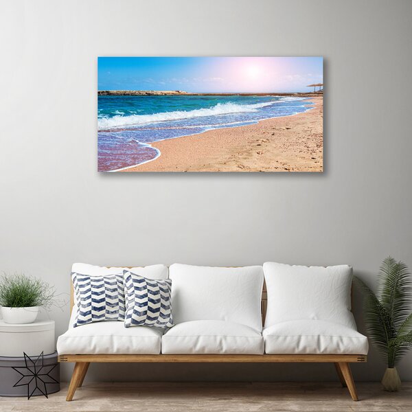 Stampa quadro su tela Paesaggio della spiaggia dell'oceano 100x50 cm