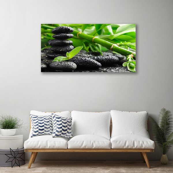 Quadro su tela Bambù I Gambi Della Pianta 100x50 cm