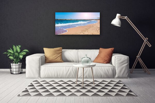 Stampa quadro su tela Paesaggio della spiaggia dell'oceano 100x50 cm