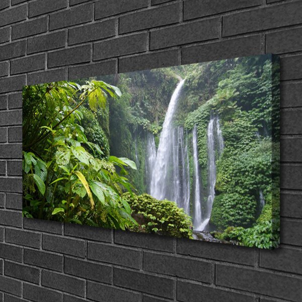 Stampa quadro su tela Cascata della natura 100x50 cm
