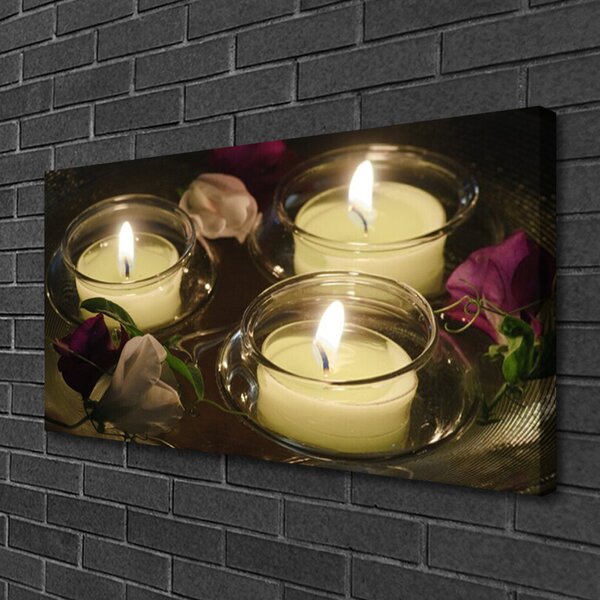Stampa quadro su tela Candele Art 100x50 cm