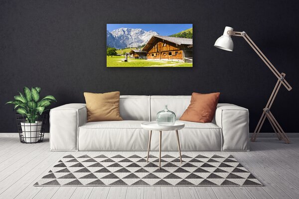 Quadro su tela Casa. Montagna. Paesaggio. Natura 100x50 cm