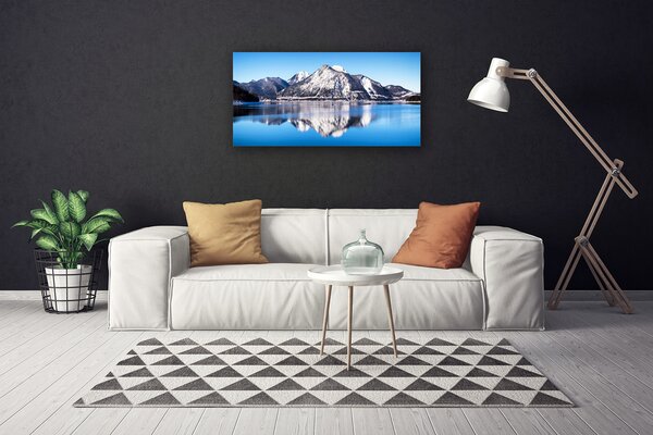 Quadro su tela Paesaggio di montagna del lago 100x50 cm